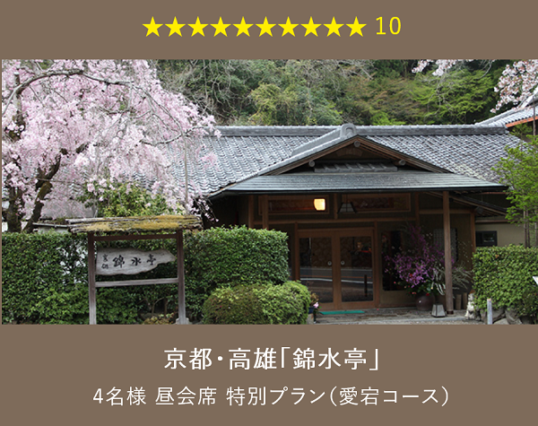 旅行カタログギフト EXETIME PLATINUM (エグゼタイム プラチナム)★(星) 10個で交換できるプラン 京都 高雄 錦水亭 建物外観の写真